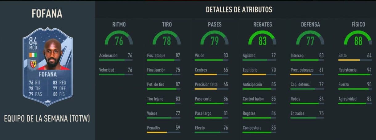 Stats in game Fofana IF FIFA 23 Ultimate Team