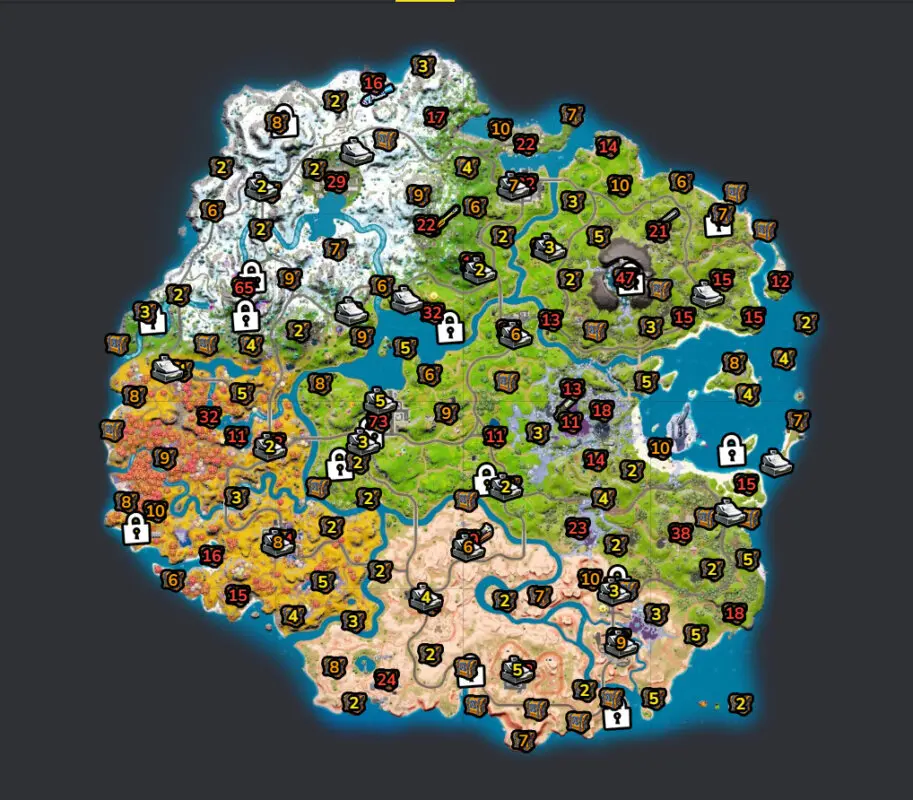 fortnite mapa sitios