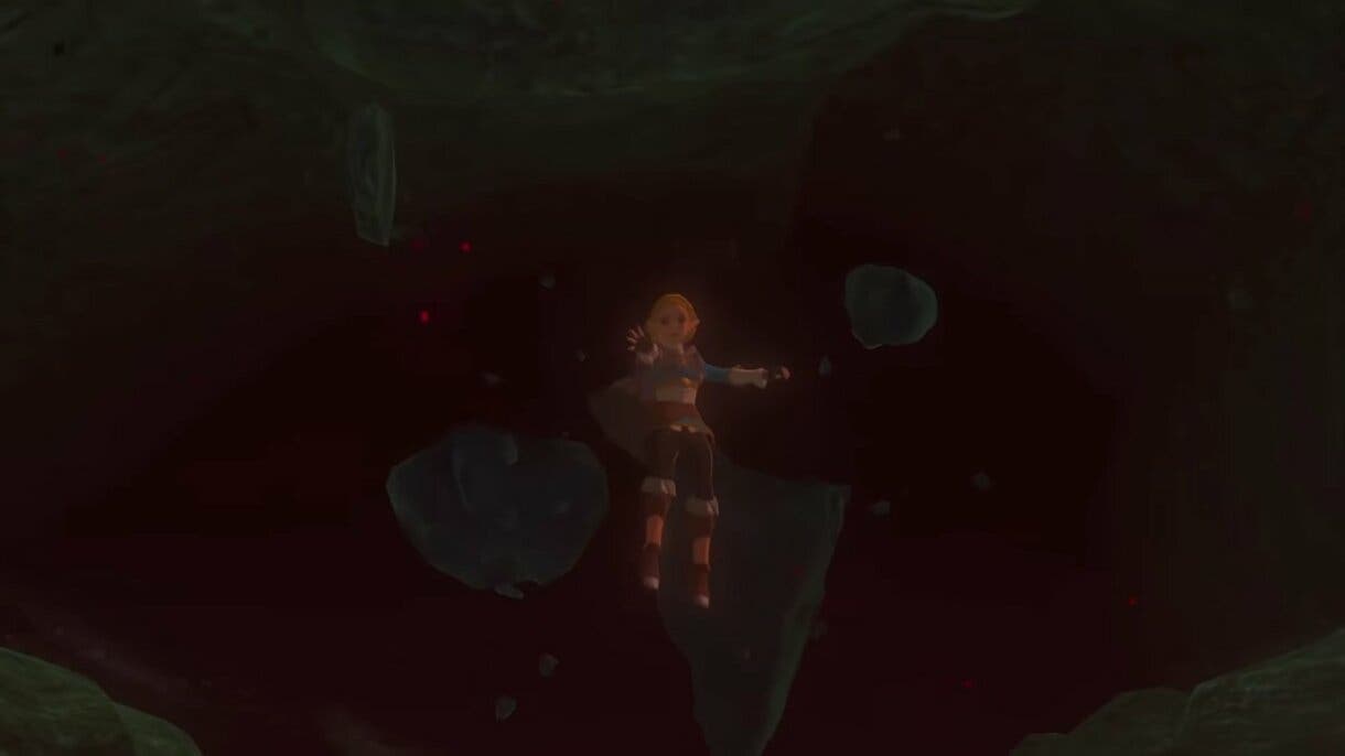 zelda cayendo al vacio en  The Legend of Zelda Tears of the Kingdom
