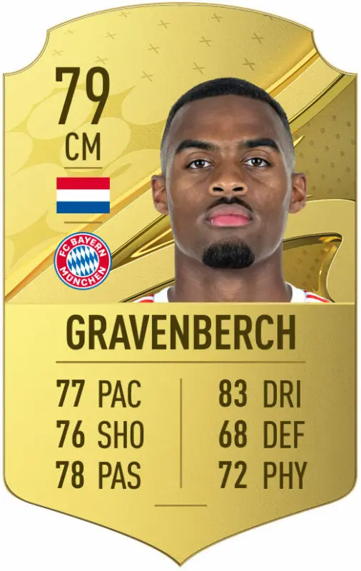 Carta oro Gravenberch FIFA 23 Ultimate Team