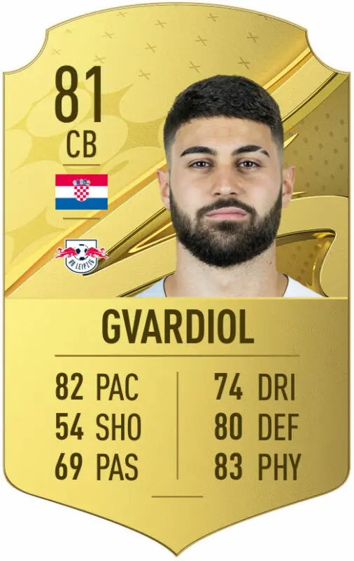 Carta oro Gvardiol FIFA 23 Ultimate Team