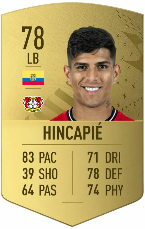 Carta oro Hincapié FIFA 23 Ultimate Team