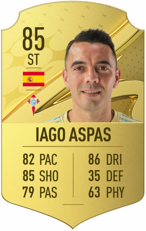 Carta oro Iago Aspas FIFA 23 Ultimate Team