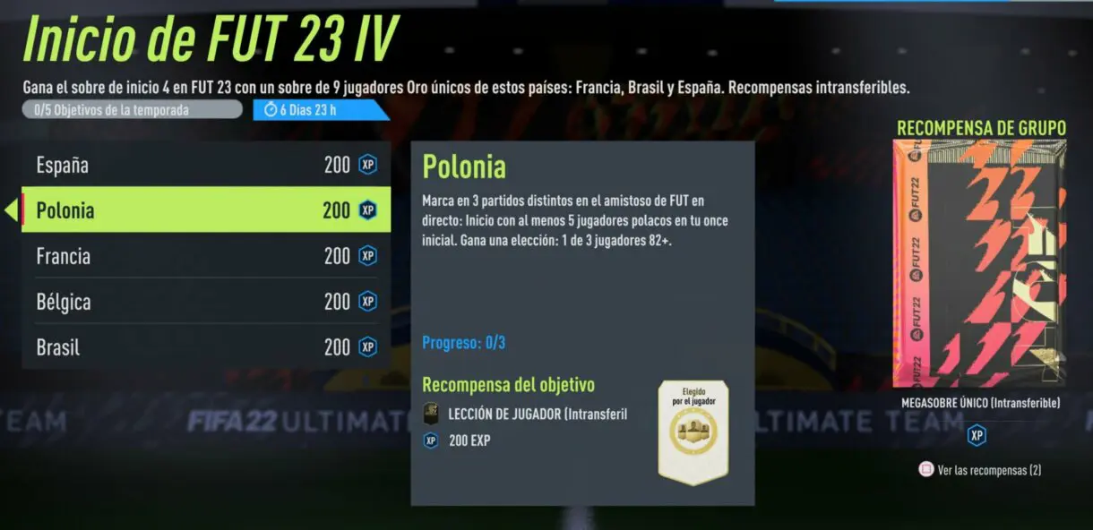 Objetivos Inicio de FUT 23 IV FIFA 22 Ultimate Team