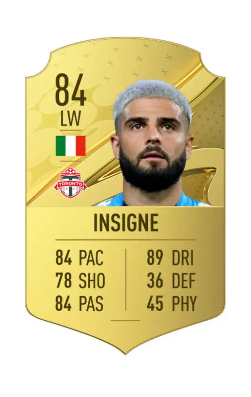 Carta oro Insigne FIFA 23 Ultimate Team