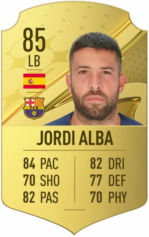 Carta oro Jordi Alba FIFA 23 Ultimate Team