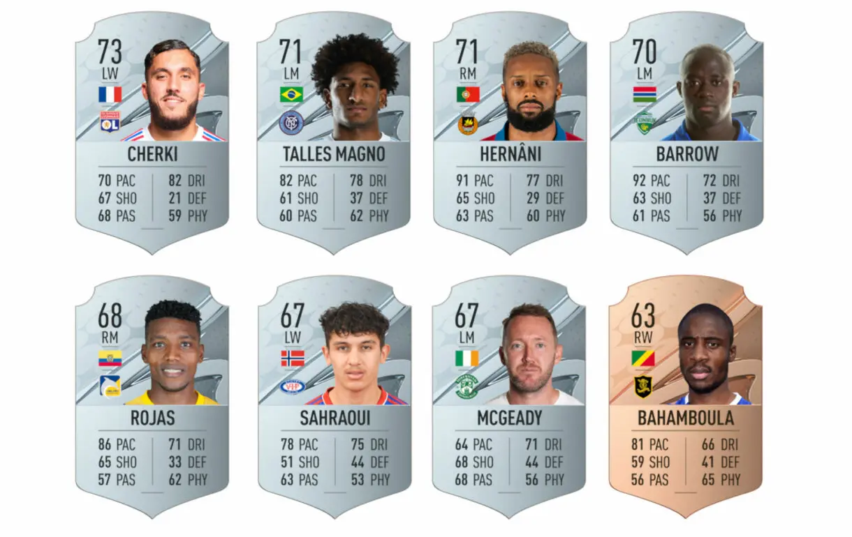 Cartas oro de los jugadores 40-48 con más media con cinco de skills FIFA 23 Ultimate Team