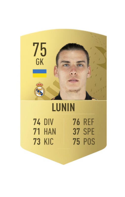 Carta oro Lunin FIFA 23 Ultimate Team