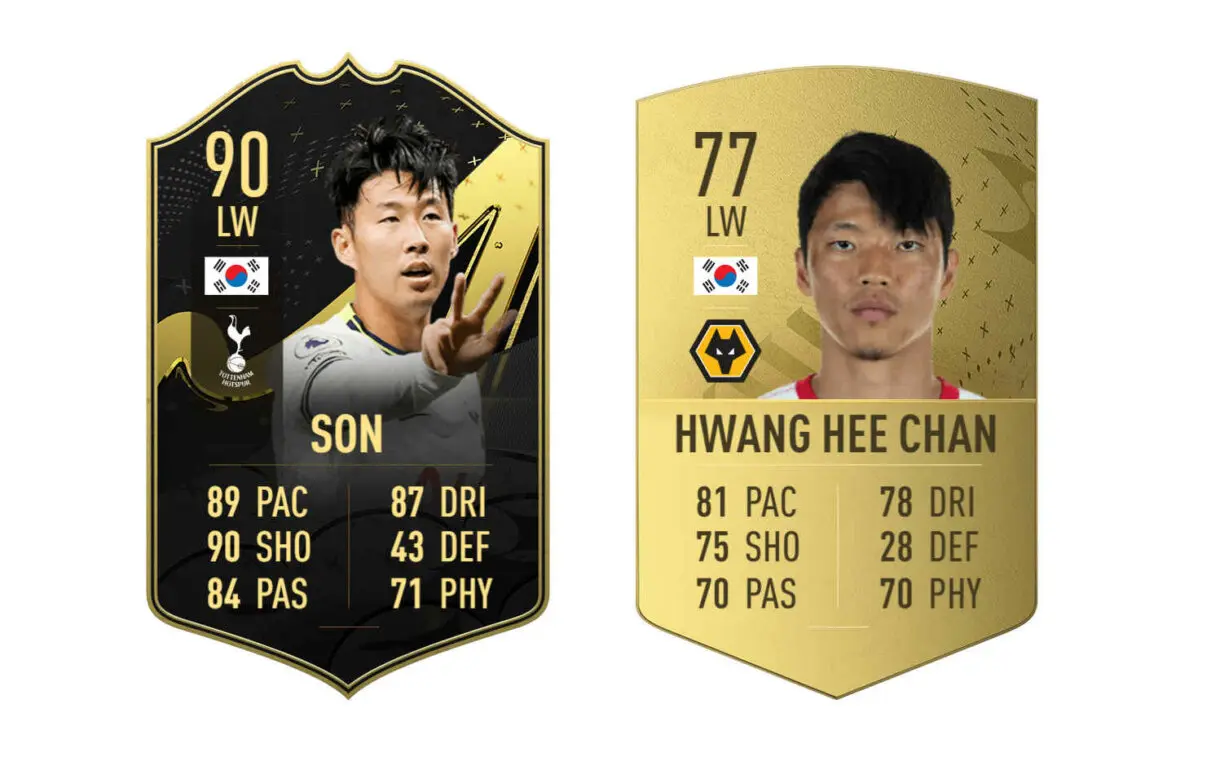 Cartas Son IF y Hwang Hee Chan oro FIFA 23 Ultimate Team