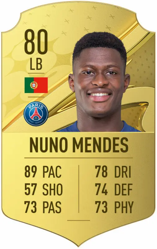 Carta oro Nuno Mendes FIFA 23 Ultimate Team