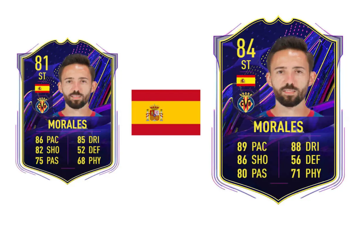 Cartas OTW ficticias Morales ejemplo upgrade por selección FIFA 23 Ultimate Team