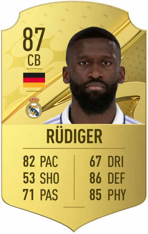 Carta oro Rüdiger FIFA 23 Ultimate Team