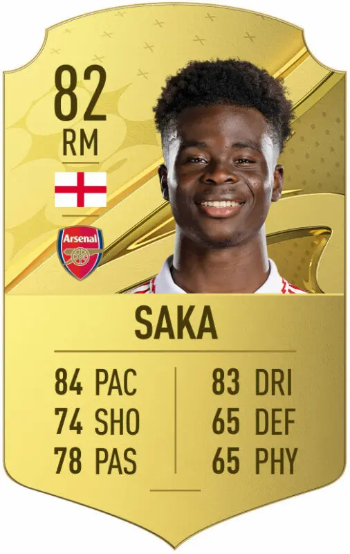 Carta oro Saka FIFA 23 Ultimate Team