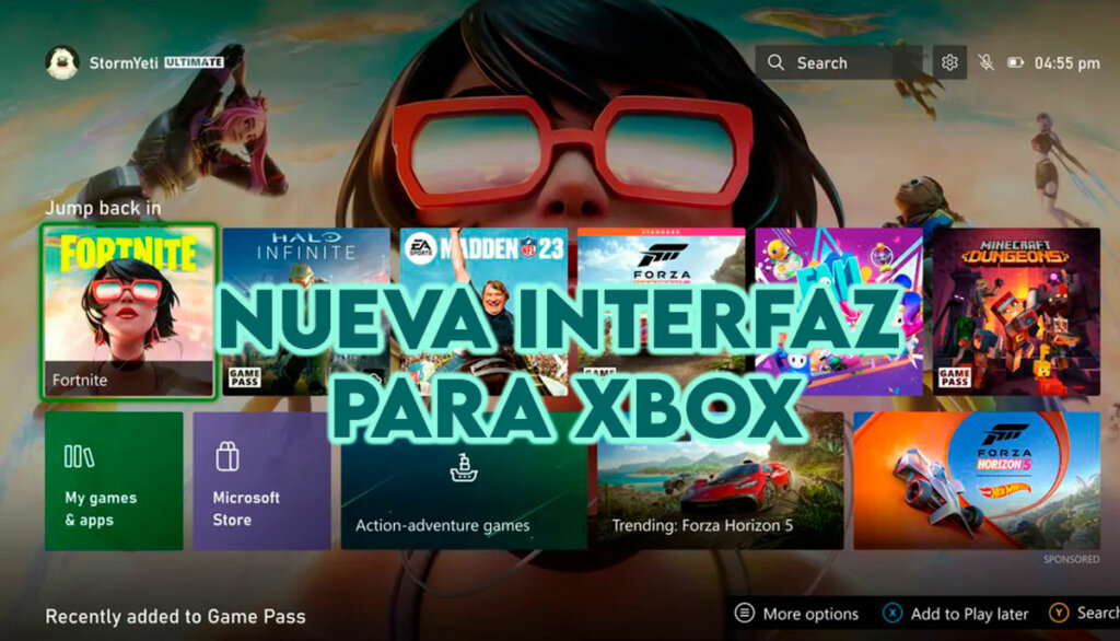 xbox interfaz