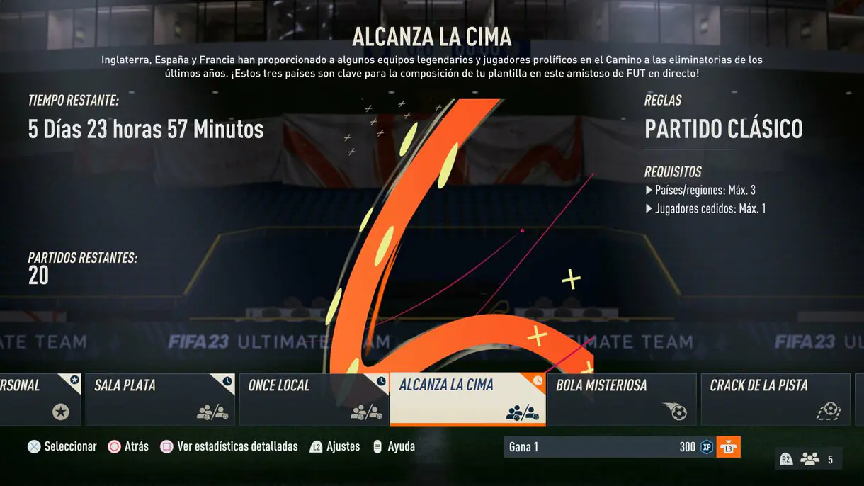 Información del torneo online Alcanza la Cima FIFA 23 Ultimate Team