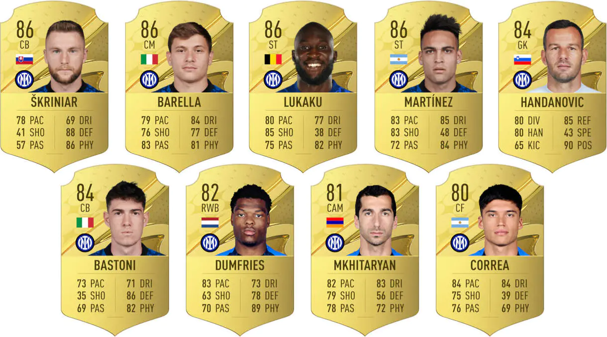 Ejemplo cartas útiles Inter de Milán FIFA 23 Ultimate Team