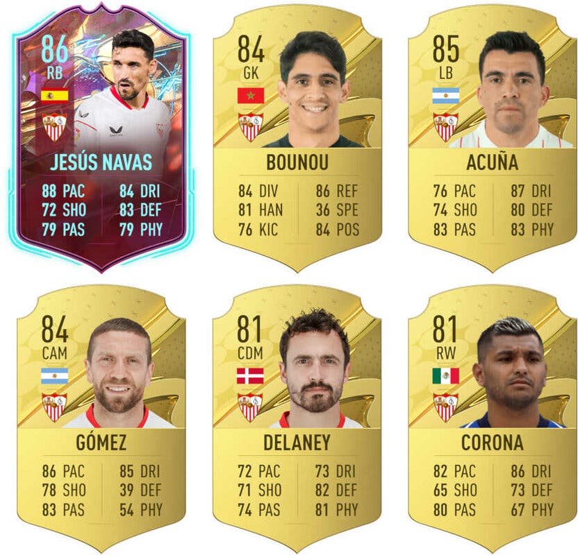 Cartas usables del Sevilla y jugadores que podrían recibir versiones especiales FIFA 23 Ultimate Team