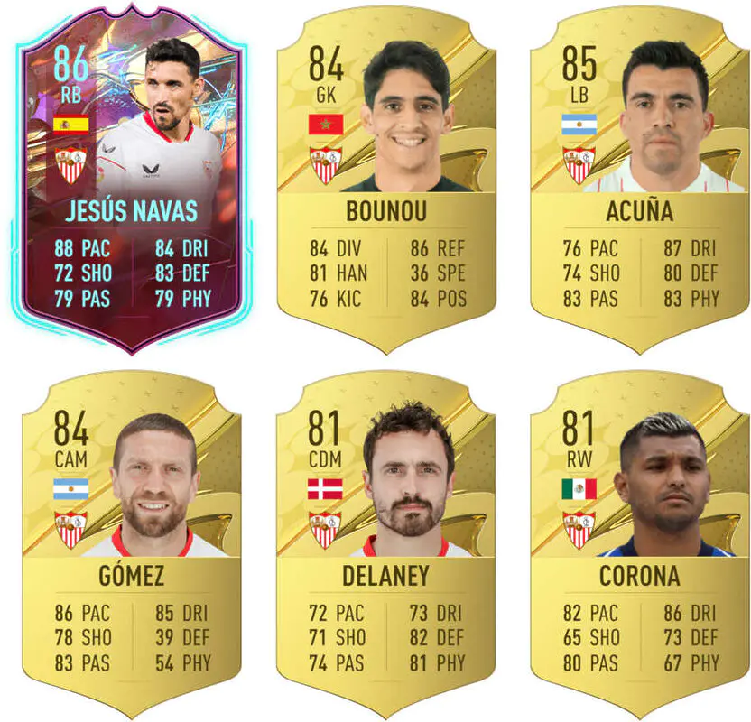 Cartas usables del Sevilla y jugadores que podrían recibir versiones especiales FIFA 23 Ultimate Team