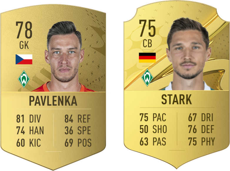 Cartas oro Pavlenka y Stark (Werder Bremen) FIFA 23 Ultimate Team