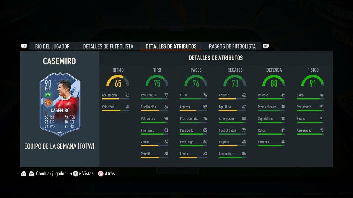 Stats in game Casemiro IF FIFA 23 Ultimate Team