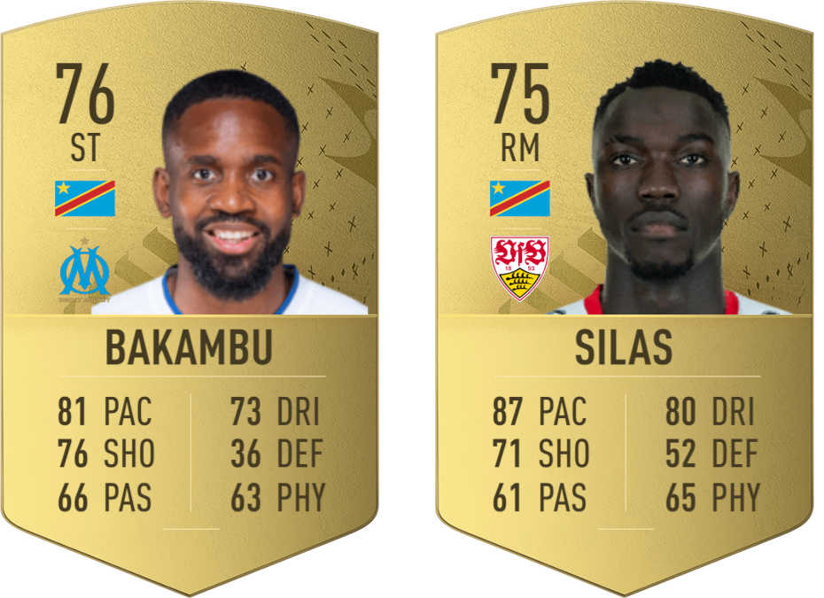 Cartas oro Bakambu y Silas FIFA 23 Ultimate Team