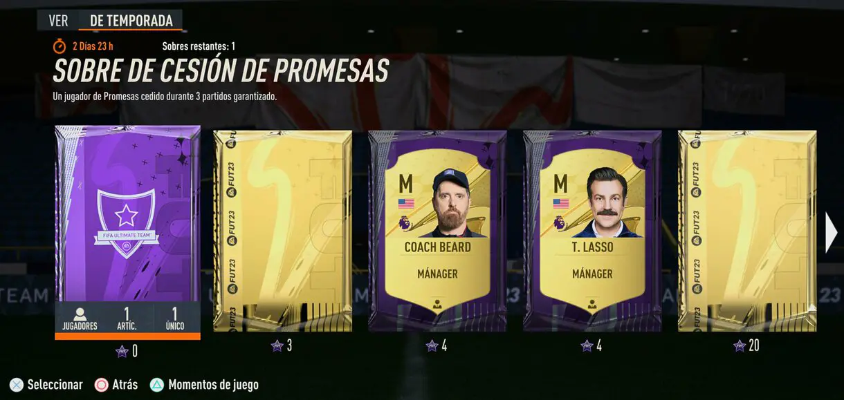 Tienda de FUT Moments con el sobre de OTW cedido FIFA 23 Ultimate Team
