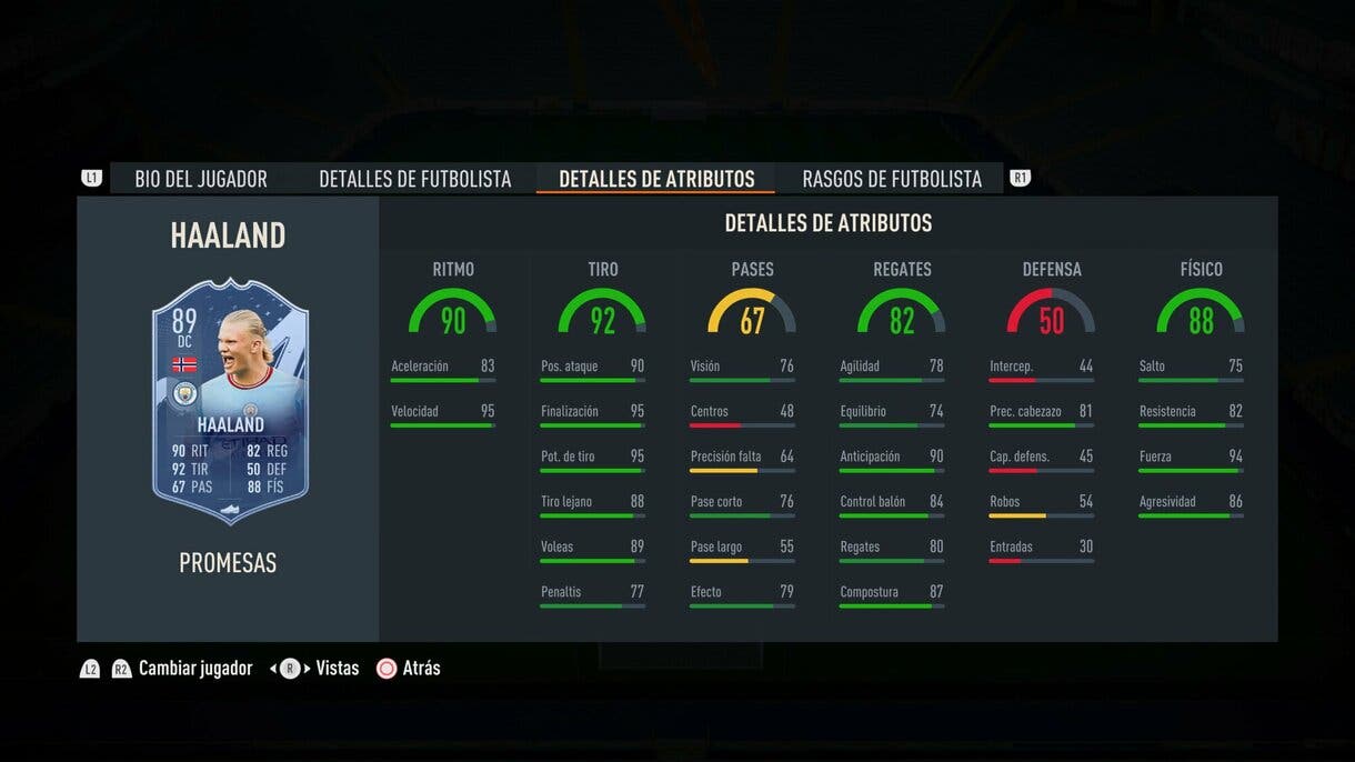 Stats in game Haaland IF FIFA 23 Ultimate Team