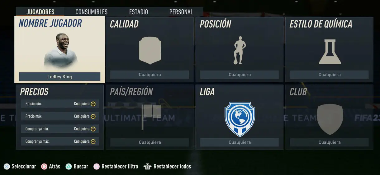Imagen de Ledley King desde el buscador de FIFA 23 Ultimate Team