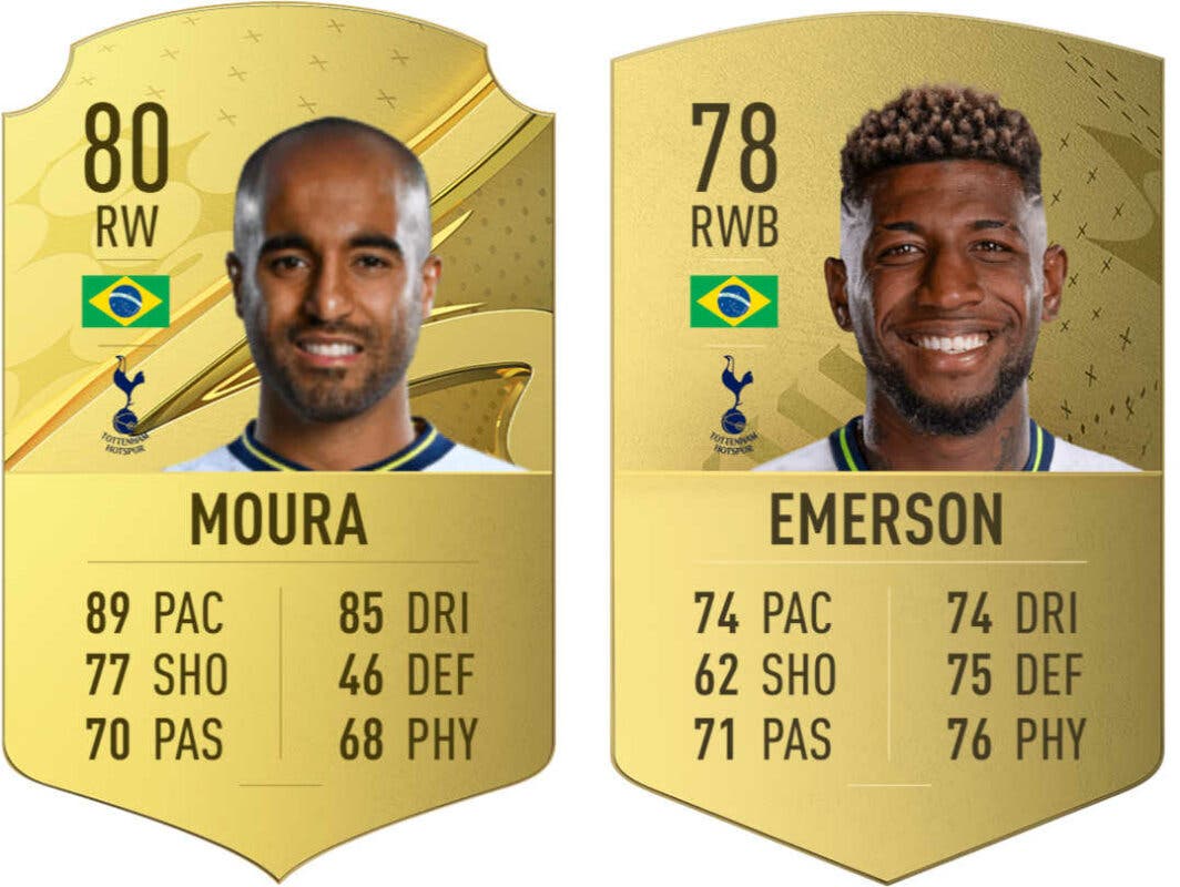 Cartas oro Moura y Emerson FIFA 23 Ultimate Team