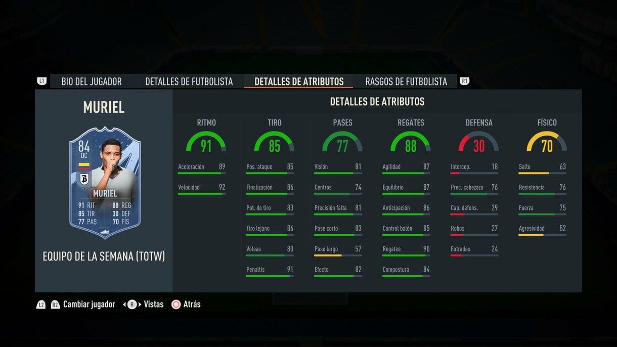 Stats in game Luis Muriel IF FIFA 23 Ultimate Team