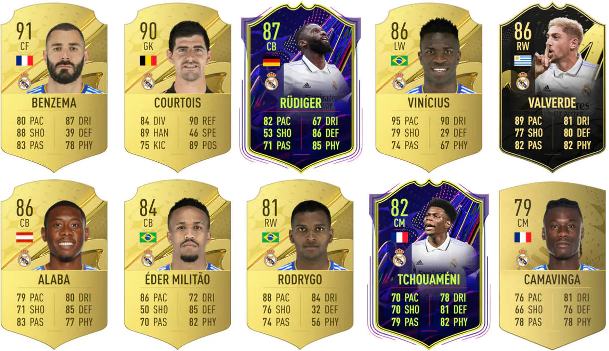 Ejemplos cartas útiles Real Madrid FIFA 23 Ultimate Team