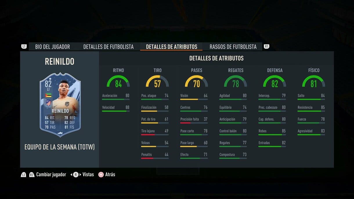 Stats in game Reinildo IF FIFA 23 Ultimate Team