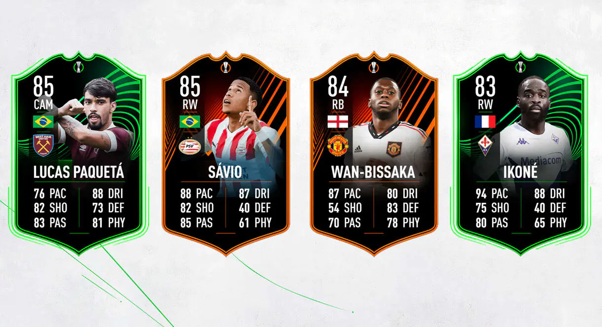 Cartas RTTK Paquetá, Sávio, Wan-Bissakae Ikoné FIFA 23 Ultimate Team