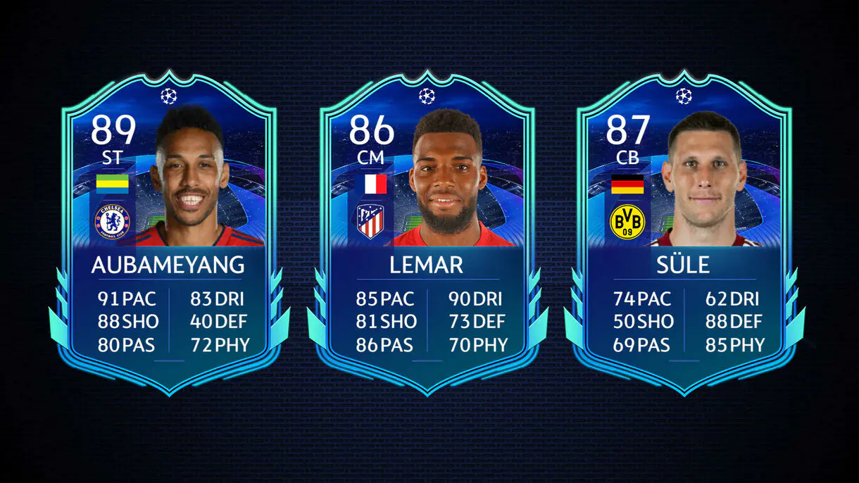 Cartas RTTK oficiales Aubameyang, Lemar y Süle FIFA 23 Ultimate Team