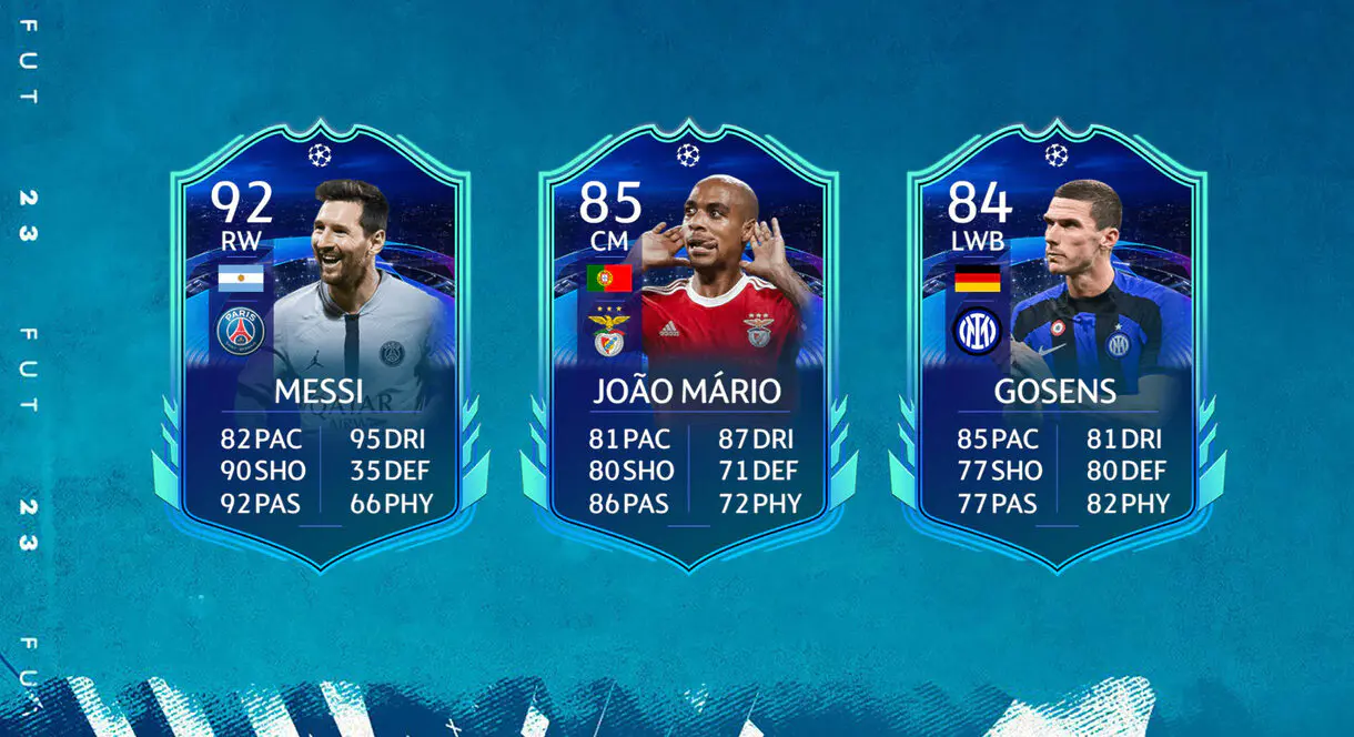 Cartas RTTK Messi, Joao Mário y Gosens FIFA 23 Ultimate Team