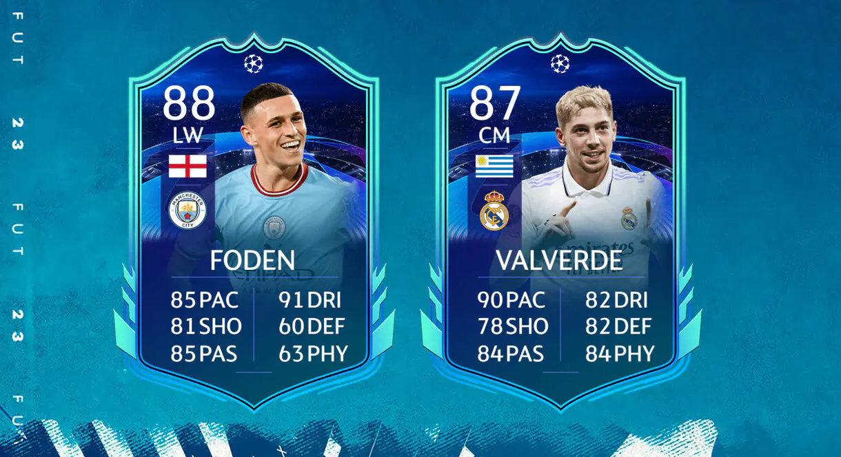 Cartas RTTK Foden y Valverde FIFA 23 Ultimate Team