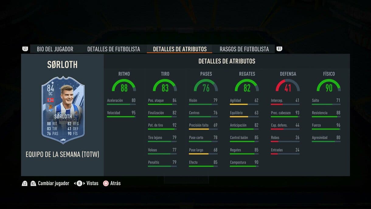 Stats in game Sorloth IF FIFA 23 Ultimate Team