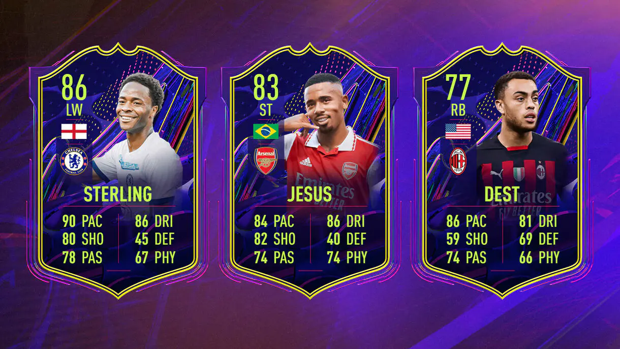 Cartas OTW Sterling, Gabriel Jesús y Dest FIFA 23 Ultimate Team