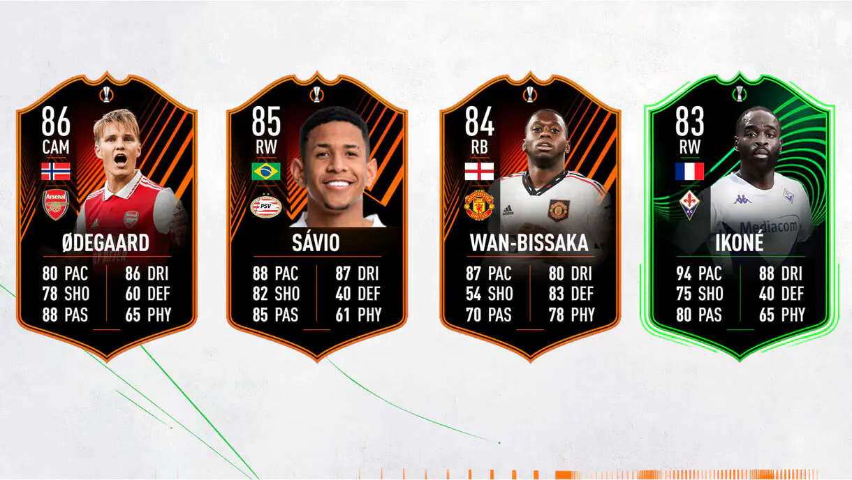 Cartas RTTK Odegaard, Sávio, Wan-Bissaka e Ikoné FIFA 23 Ultimate Team