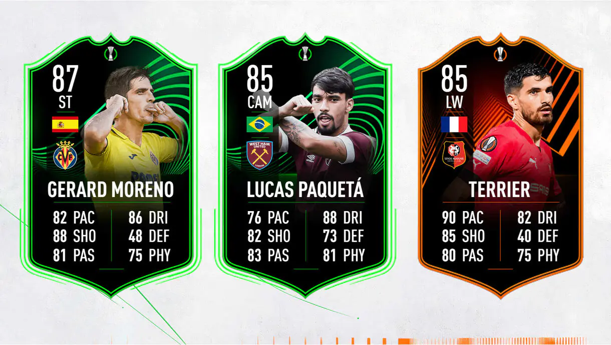 Cartas RTTK Gerard Moreno, Paquetá y Terrier FIFA 23 Ultimate Team