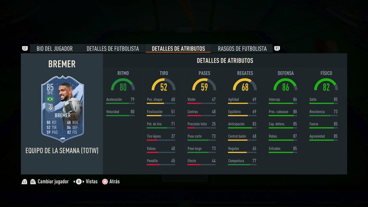 Stats in game Bremer IF FIFA 23 Ultimate Team