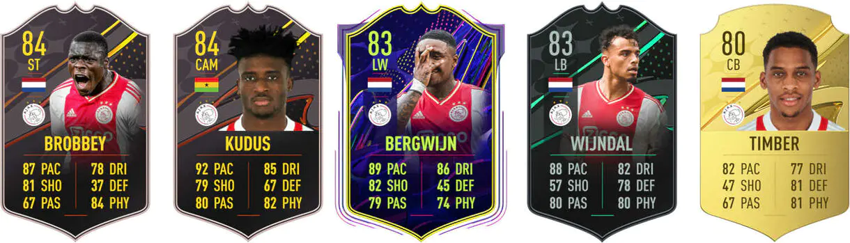 Ejemplos cartas útiles Ajax FIFA 23 Ultimate Team