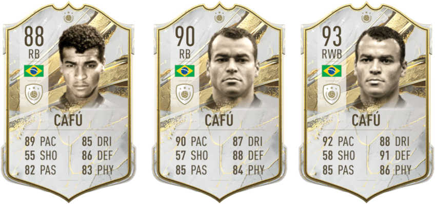 Cartas Icono Cafú Baby, Medio y Prime FIFA 23 Ultimate Team
