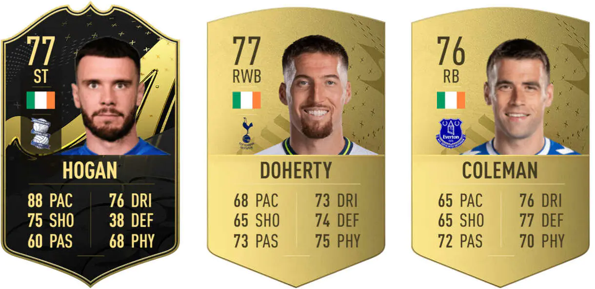 Cartas Hogan IF, Doherty oro y Coleman oro (República de Irlanda) FIFA 23 Ultimate Team