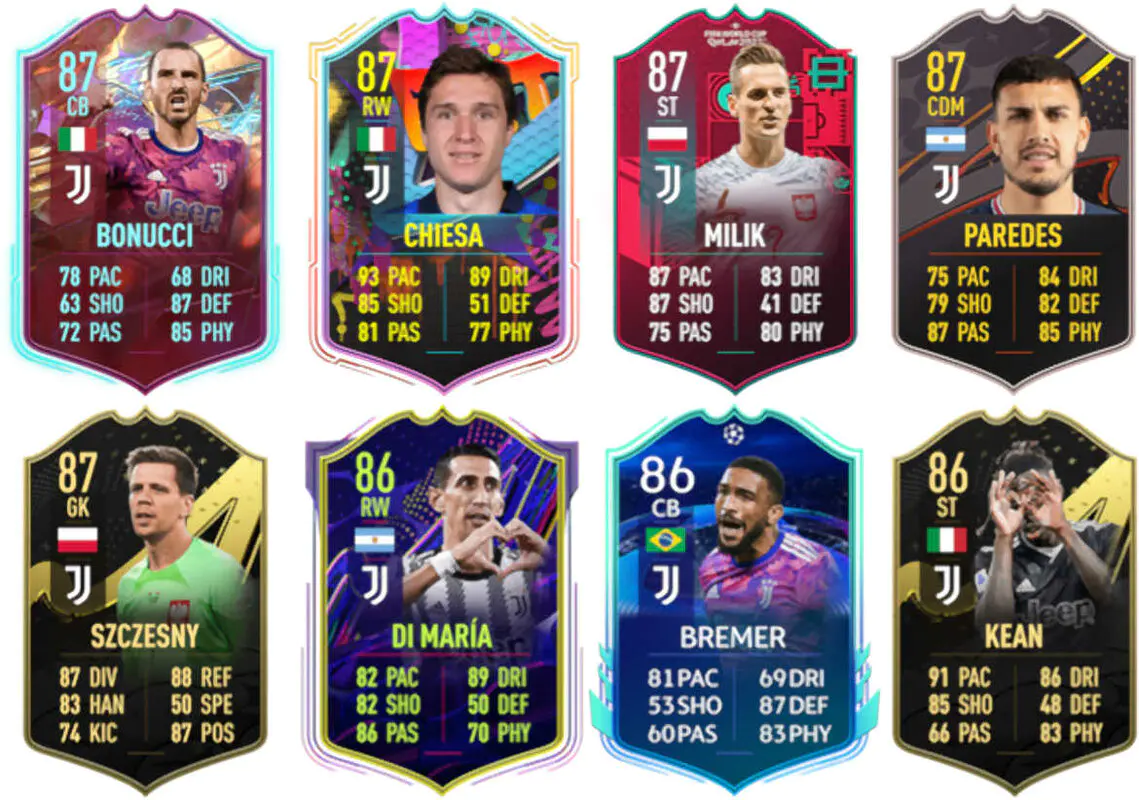 Ejemplos versiones especiales decentes Juventus FIFA 23 Ultimate Team