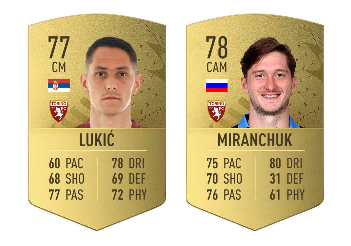 Cartas oro Lukic y Miranchuk (Torino) FIFA 23 Ultimate Team