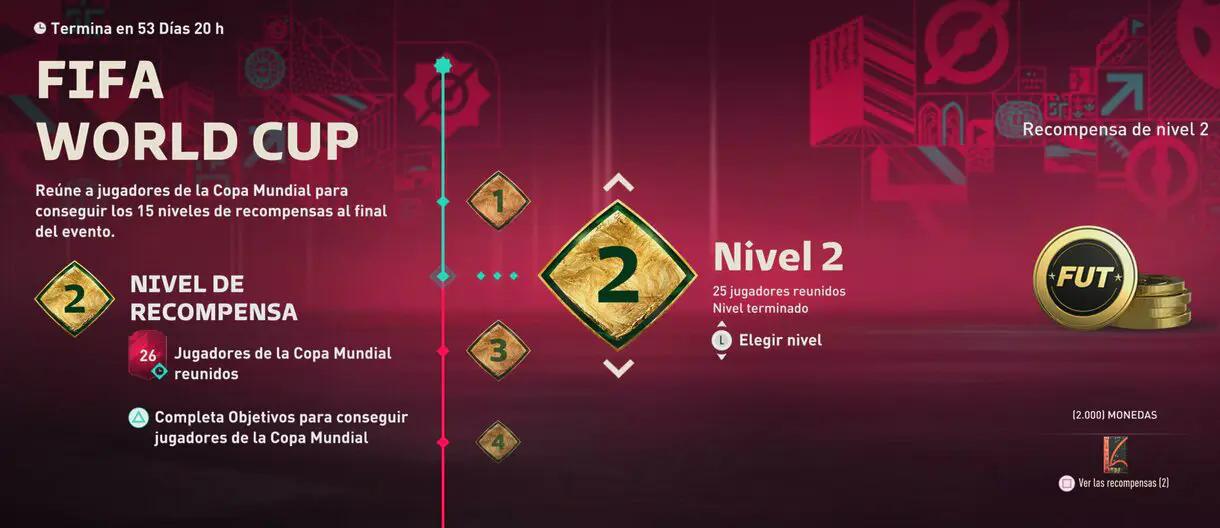 Apartado de recompensas de la FIFA World Cup FIFA 23 Ultimate Team
