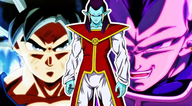Imagen de Dragon Ball Super muestra a Vegeta UE y Goku UI contra Gas a color, y se ve brutal