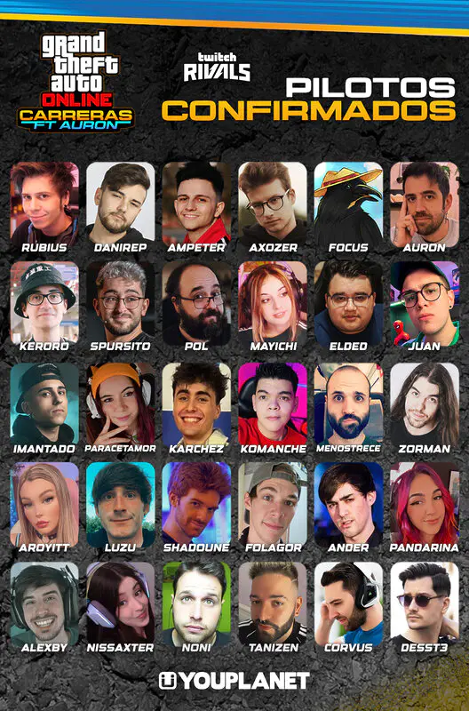 participantes carrera de GTA Auron