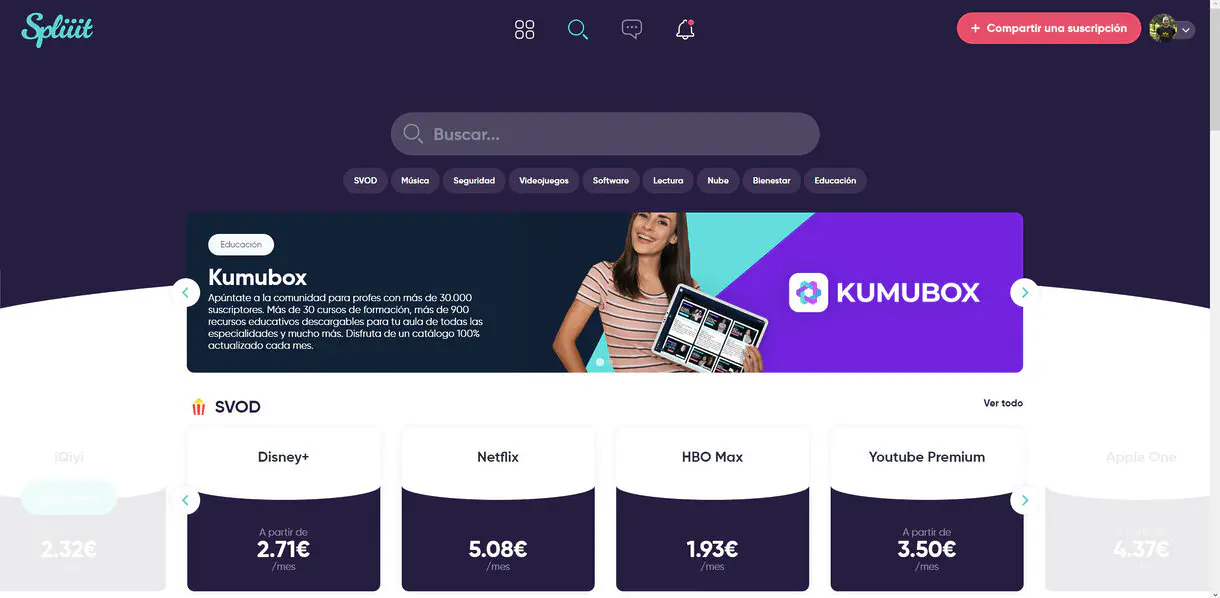 Comparte tu cuenta de streaming